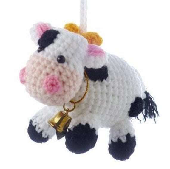 Crochet cow bull keychain