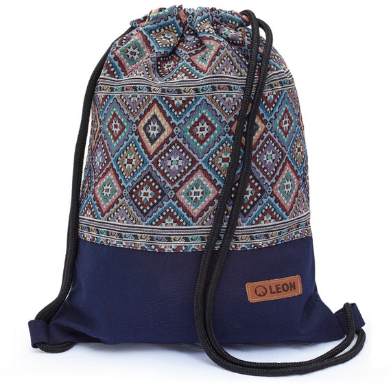 LEON by Bers bag gym bag backpack sports bag cotton gym bag boho hippie tribal