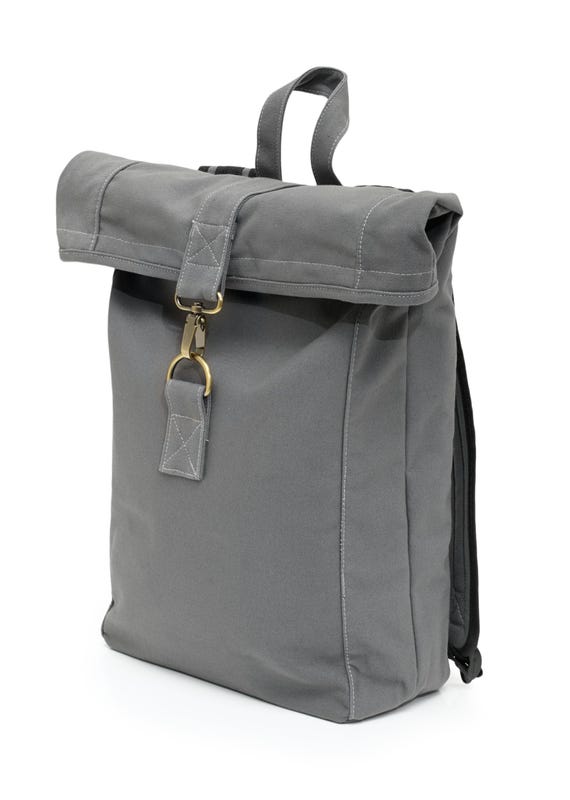 Colorful, exclusive Leon Rolltop By Bers backpack, cotton genuine canvas sailcloth, laptop travel backpack, sports, travel, cycling, university, school