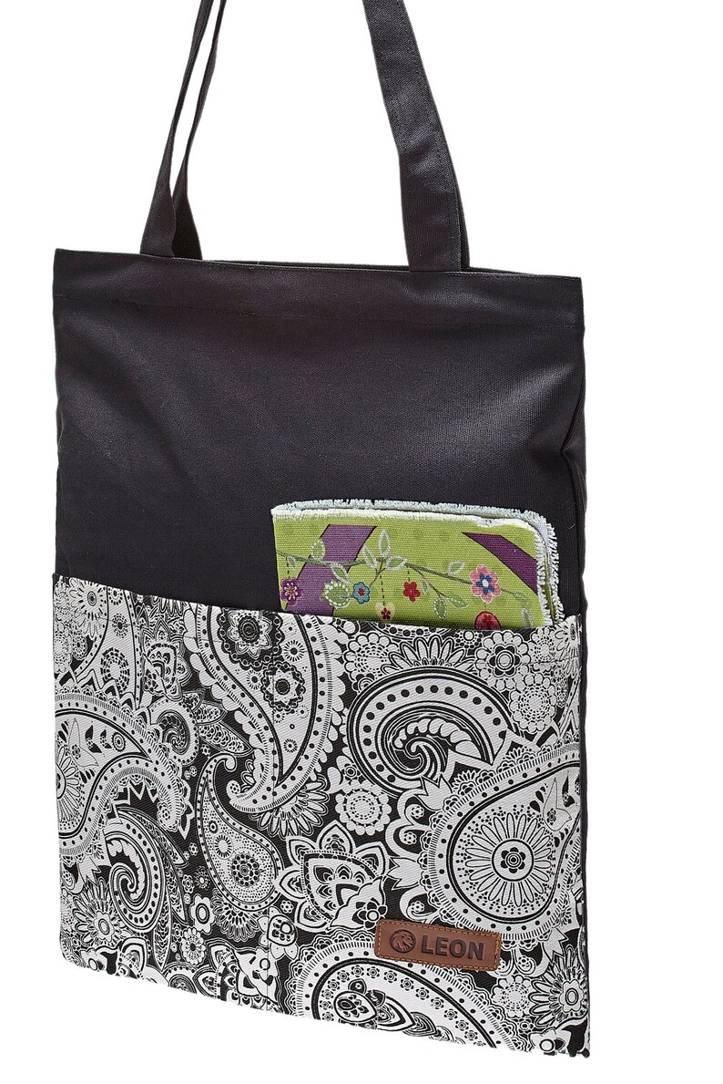 LEON Einkaufstasche Beuteltasche Stofftasche Shopper Tote Bag Baumwolle Innentasche Außentasche 4 Designs Bild 7