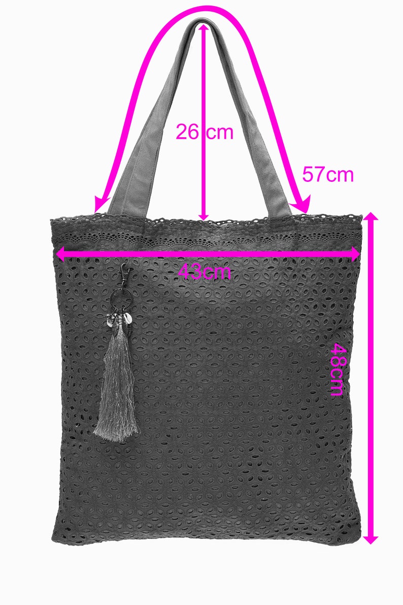 LEONs Die Schöne Tasche Einkaufstasche Beuteltasche Stofftasche Shopper Tote Bag Baumwolle Reißverschluss Innentaschen Velour Henkel Bild 10