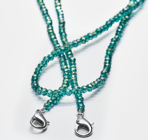 Glasses chain in turquoise crystals chain glasses chain ankle chain bracelet necklace