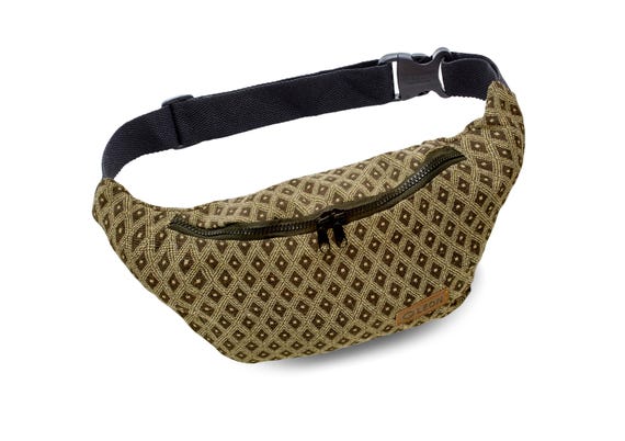Leon Belt Bag Fanny Pack Hip Bag Shoulder Bag Boho Brown Check Yellow