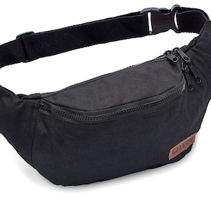 Sac banane Leon, couleur unie, solide, robuste, 100 % coton, sac banane, sac à bandoulière, sac banane, design unicolore