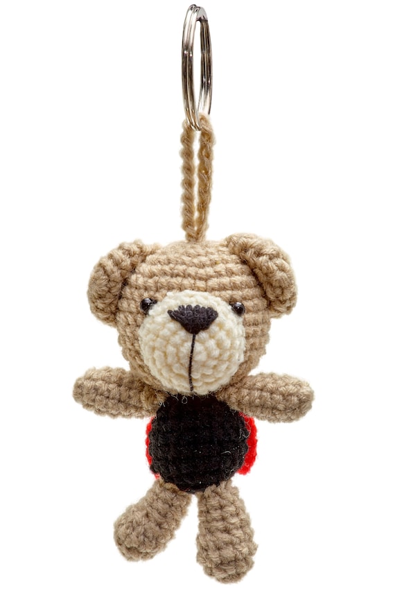 Keychain crocheted frog bear cow Crochet frog with lifebuoy keychain