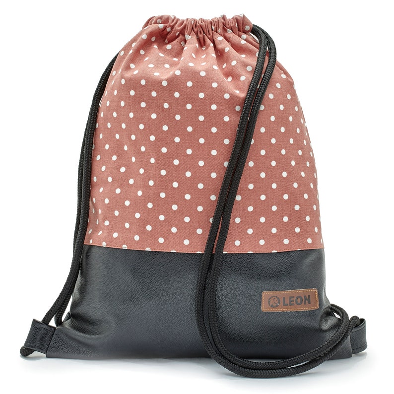 B-WARE 60% off LEON Turnbeutel bag women's gym bag backpack sports bag Baumwolle cotton gym bag Bild 3