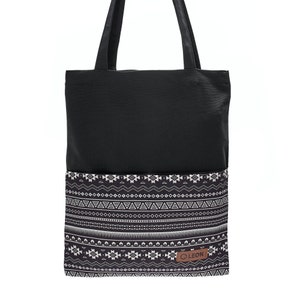 LEON Einkaufstasche Beuteltasche Stofftasche Shopper Tote Bag Baumwolle Innentasche Außentasche 4 Designs Indio2