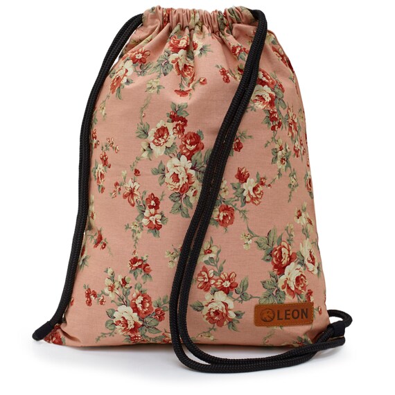 LEON by Bers Bag Drawstring Backpack Daypack Cotton gym bag Width approx. 34 cm Height approx. 45 cm I