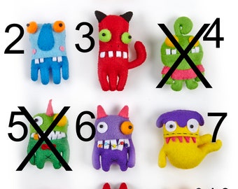 Pack of 3 Leon Felt Magnets Monster Fridge Magnets Notes for Children and the Young at Heart