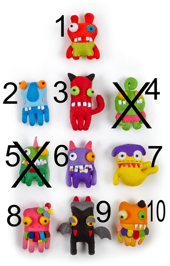 Pack of 3 Leon Felt Magnets Monster Fridge Magnets Notes for Children and the Young at Heart