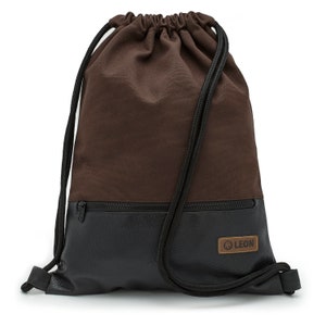 B-WARE 60% off LEON Tasche Damen Turnbeutel Rucksack Tagesrucksack Baumwolle gym bag Bild 9