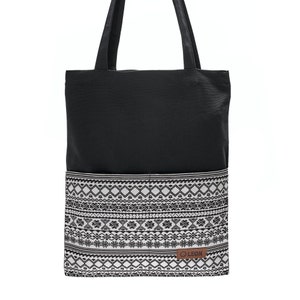 LEON Einkaufstasche Beuteltasche Stofftasche Shopper Tote Bag Baumwolle Innentasche Außentasche 4 Designs Indio1