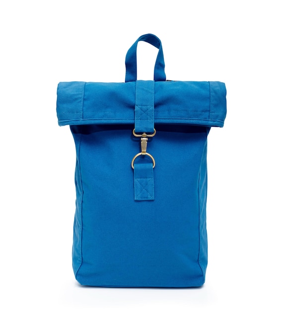 Colorful, exclusive Leon Rolltop By Bers backpack, cotton genuine canvas sailcloth, laptop travel backpack, sports, travel, cycling, university, school
