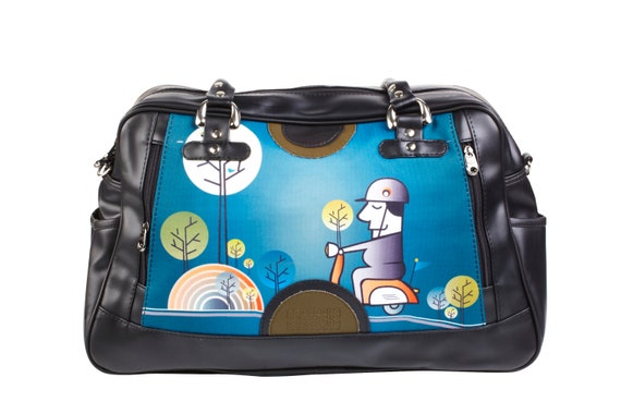 LEON by Bers 70s Up Weekender weekend bag sports bag ladies men bag small travel bag 100% cotton design7860