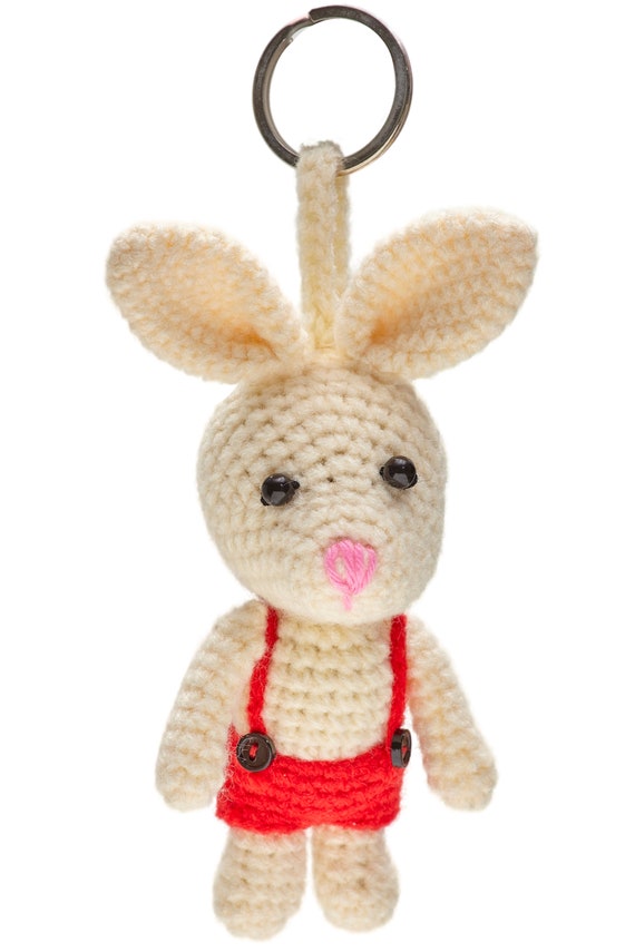 Keychain crocheted bunny Crochet rabbit keychain Easter bunny Eastern