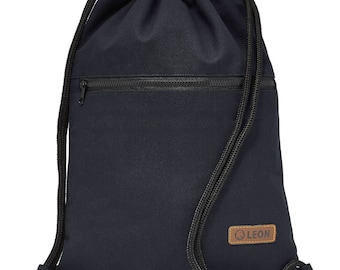 LEON by Bers  Tasche Turnbeutel Rucksack Tagesrucksack Baumwolle  gym bag Breite ca.34 cm Höhe ca.45 cm, außen Reißverschluss