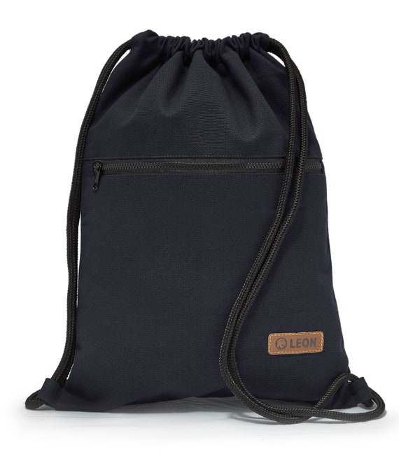 LEON by Bers bag gym bag backpack daypack cotton gym bag width approx. 34 cm height approx. 45 cm, outside zipper
