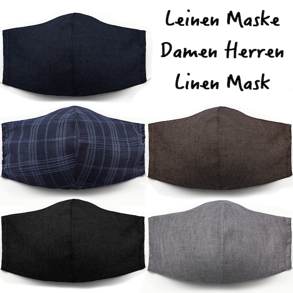 BUY 1 TAKE 2 !! Leon linen everyday mask women men mouth-nose mask face mask 3 layers washable face mask made of linen fabric