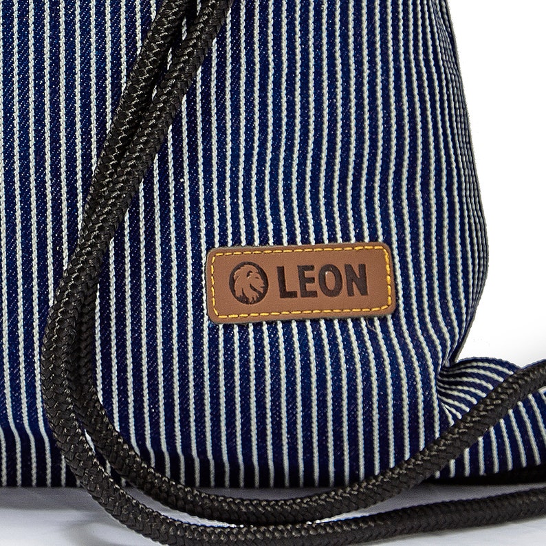 exterior zipper bag LEON by Bers bag gym bag backpack sports bag cotton gym bag .34 cm height about 45 cm