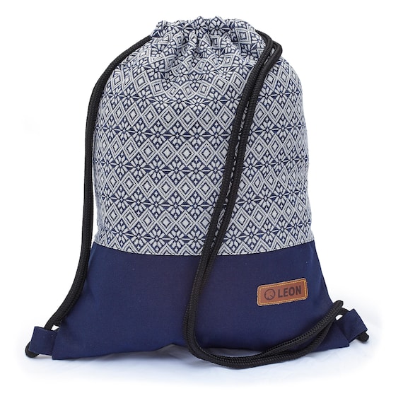 B-STOCK 60% off! LEON Women's Bag Drawstring Backpack Daypack Cotton gym bag