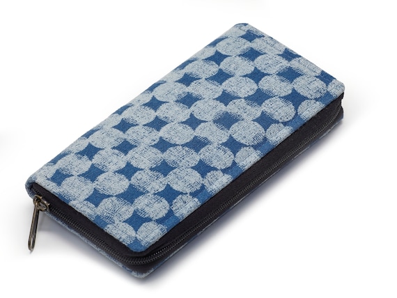 LEON by Bers women's wallet purse long women's wallet long wallet in landscape format (BT blue circles)