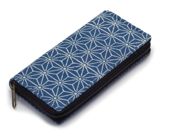 LEON by Bers Women's Wallet Purse Long Women's Wallet Long Wallet in Landscape Format (BT Blue Triangle)