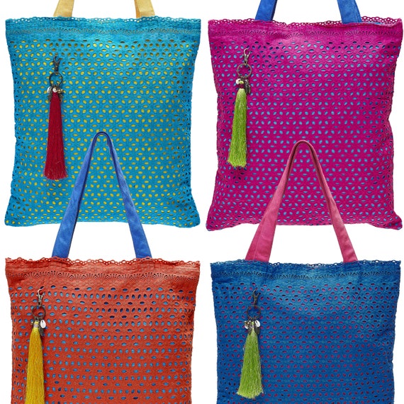 LEON's "The Beautiful Bag" shopping bag bucket bag fabric bag shopper tote bag cotton zipper inner pockets velor handle