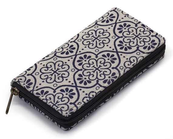 LEON by Bers women's wallet purse long women's purse long purse wallet in landscape format (BTWhiteBlack)