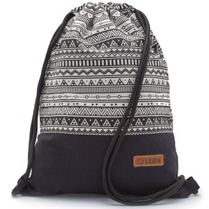 B-WARE 60% off LEON Tasche Damen Turnbeutel Rucksack Tagesrucksack Baumwolle gym bag Bild 5