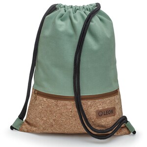 B-WARE 60% off! LEON Tasche Damen Turnbeutel Rucksack Tagesrucksack Baumwolle  gym bag