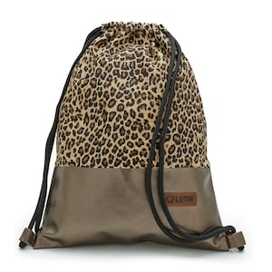 B-WARE 60% off LEON Tasche Damen Turnbeutel Rucksack Tagesrucksack Baumwolle gym bag Bware_Leokupfer