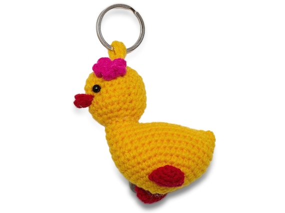 Crochet Chick Chicken Keychain Easter Gift