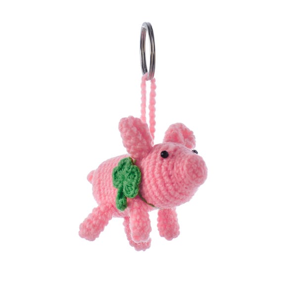 Crochet pig lucky pig keychain good luck charm