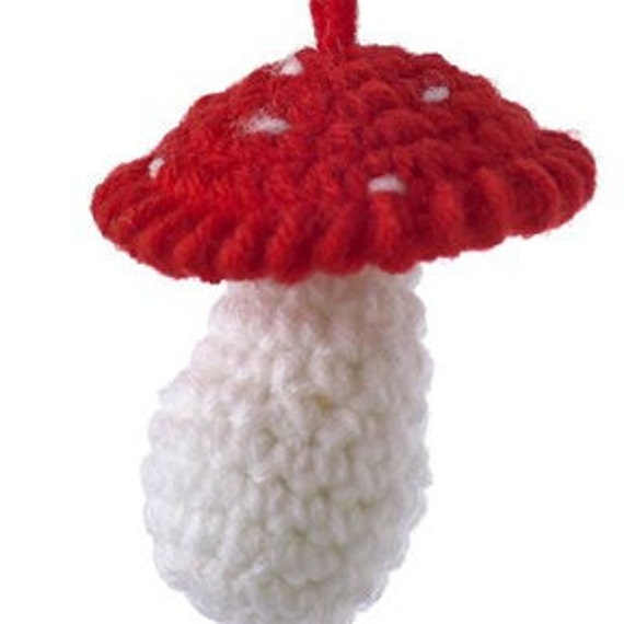 Crochet Toadstool Lucky Mushroom Keychain
