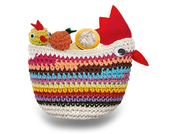 Tirelire poulet au crochet cadeau de Pâques Leon par bers