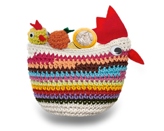 Crochet chicken money box Easter gift leon by bers