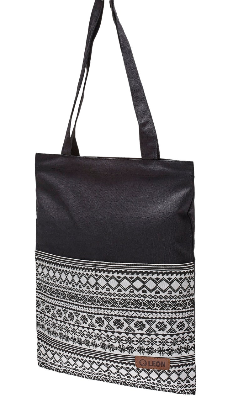 LEON Einkaufstasche Beuteltasche Stofftasche Shopper Tote Bag Baumwolle Innentasche Außentasche 4 Designs Bild 5
