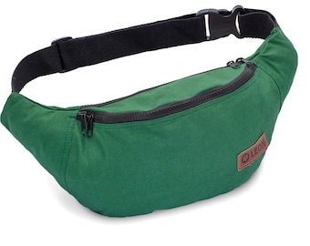 Leon Gürteltasche Bauchtasche uni color einfarbig robust Hüfttasche 100% Baumwolle Fanny pack Hip Bag Umhängetasche Bumbag Unicolor-Design