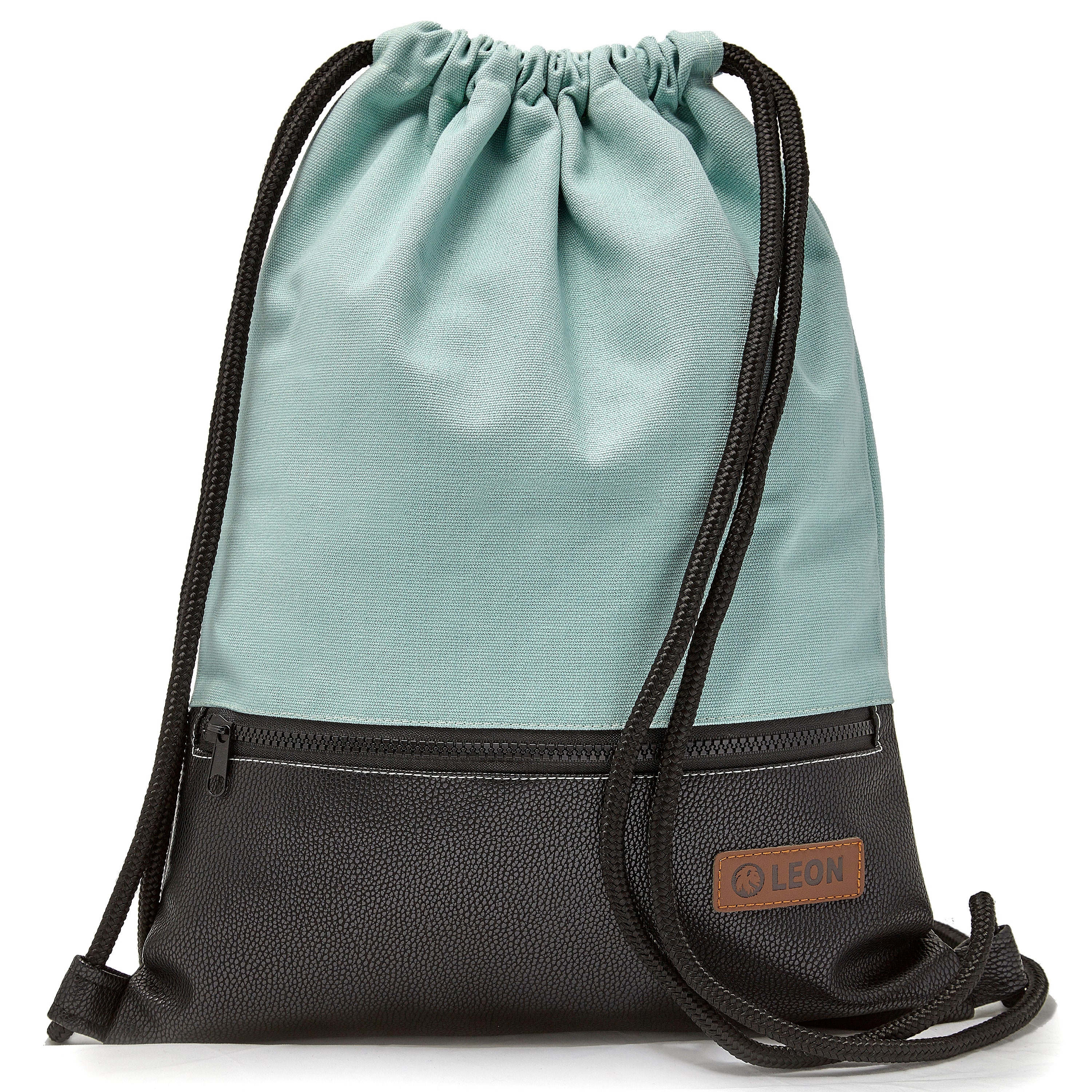 exterior zipper bag LEON by Bers bag gym bag backpack sports bag cotton gym bag .34 cm height about 45 cm