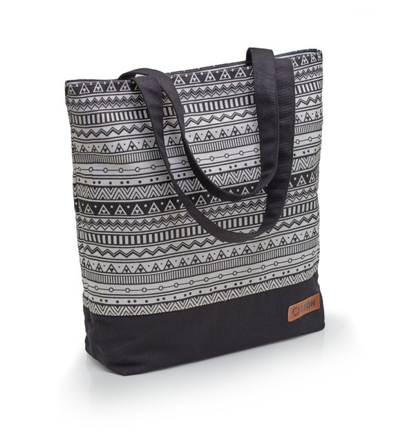 LEON shopping bag, fabric bag, shopper tote bag, cotton, inside pocket, outside pocket, 6 designs
