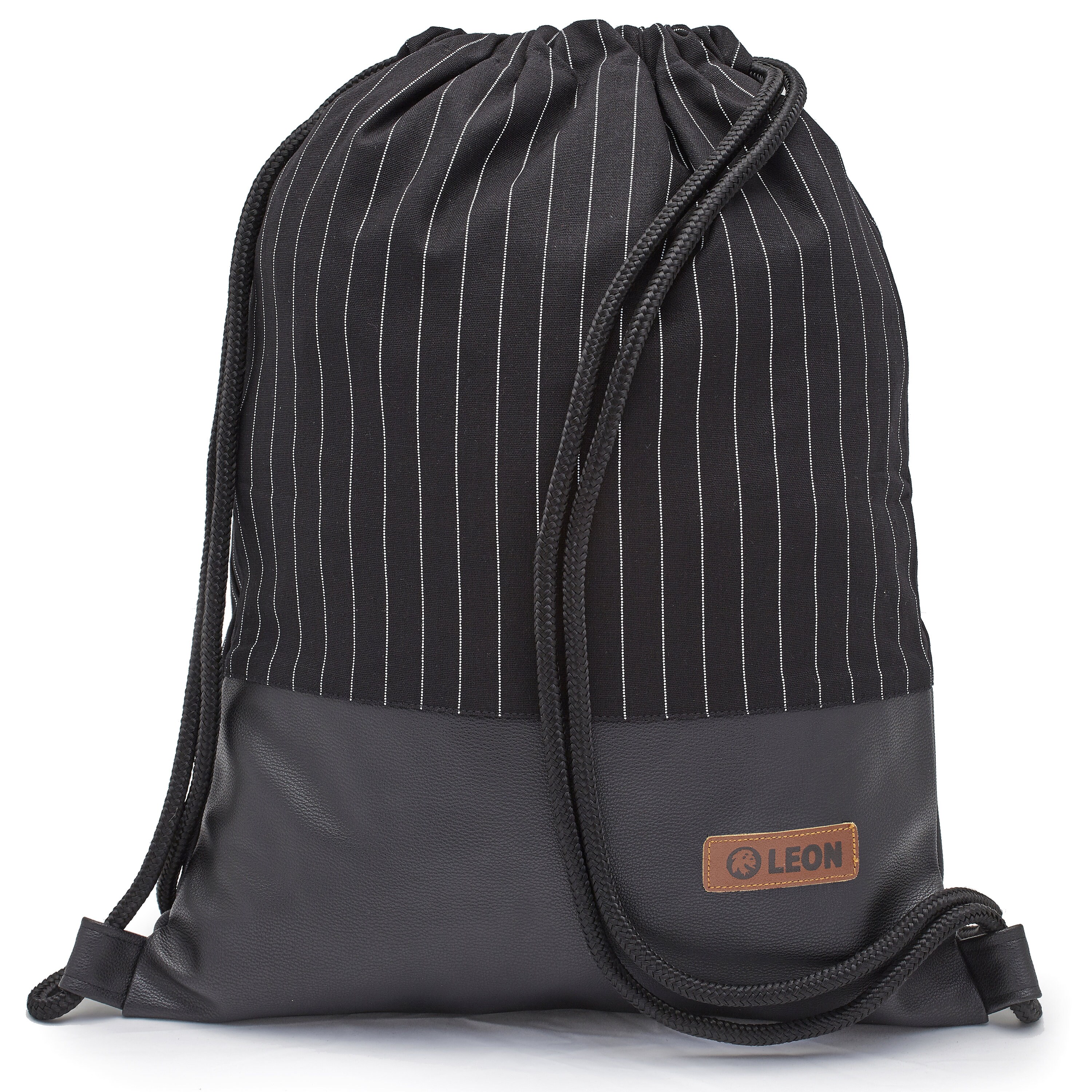 LEON by Bers bag unisex gym bag backpack sports bag cotton gym bag width approx. 34 cm height