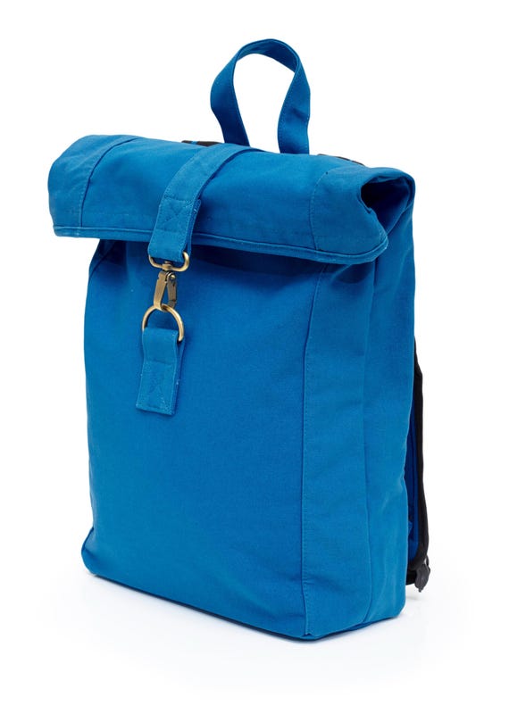 Colorful, exclusive Leon Rolltop By Bers backpack, cotton genuine canvas sailcloth, laptop travel backpack, sports, travel, cycling, university, school
