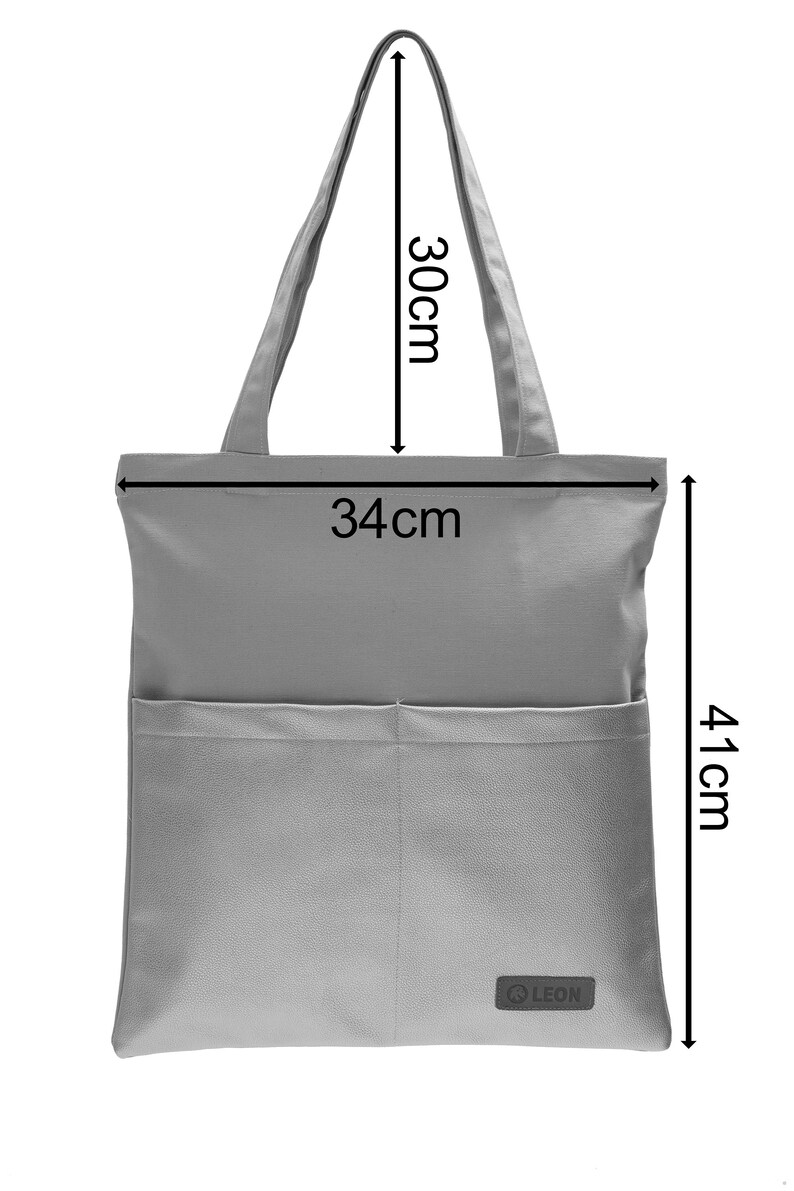 LEON Einkaufstasche Beuteltasche Stofftasche Shopper Tote Bag Baumwolle Innentasche Außentasche 4 Designs Bild 9