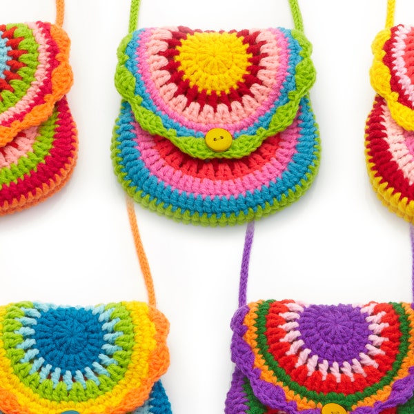 Sac pour enfants sac à bandoulière au crochet coloré sac de maternelle