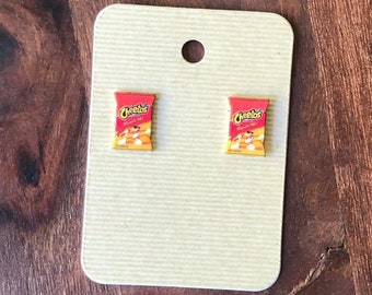 Flamin Hot Cheetos Earrings Cheetos Earrings Chips Stud Earrings BFF Earrings Jewelry College Student Care Package