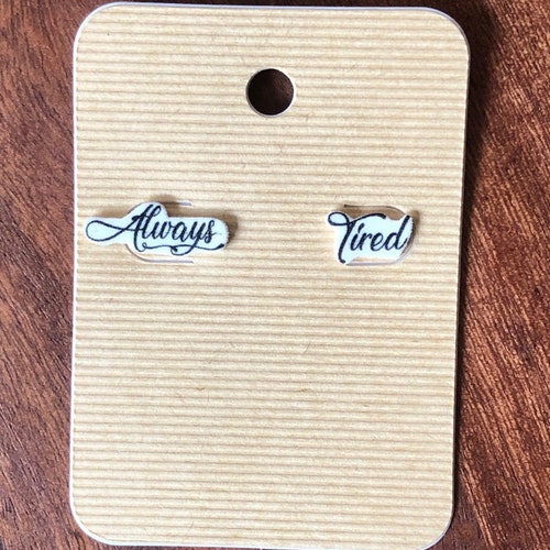 Post Malone Earrings Always Tired Earrings Stay Away Earrings Etsy
