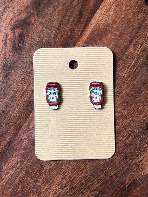 Ketchup Earrings Ketchup Bottle Jewelry Ketchup Gift Funny Etsy