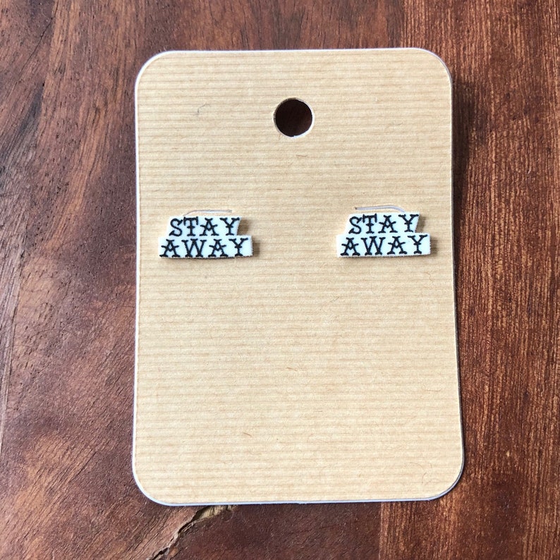 Post Malone Earrings Stay Away Earrings Social Distancing Post Etsy