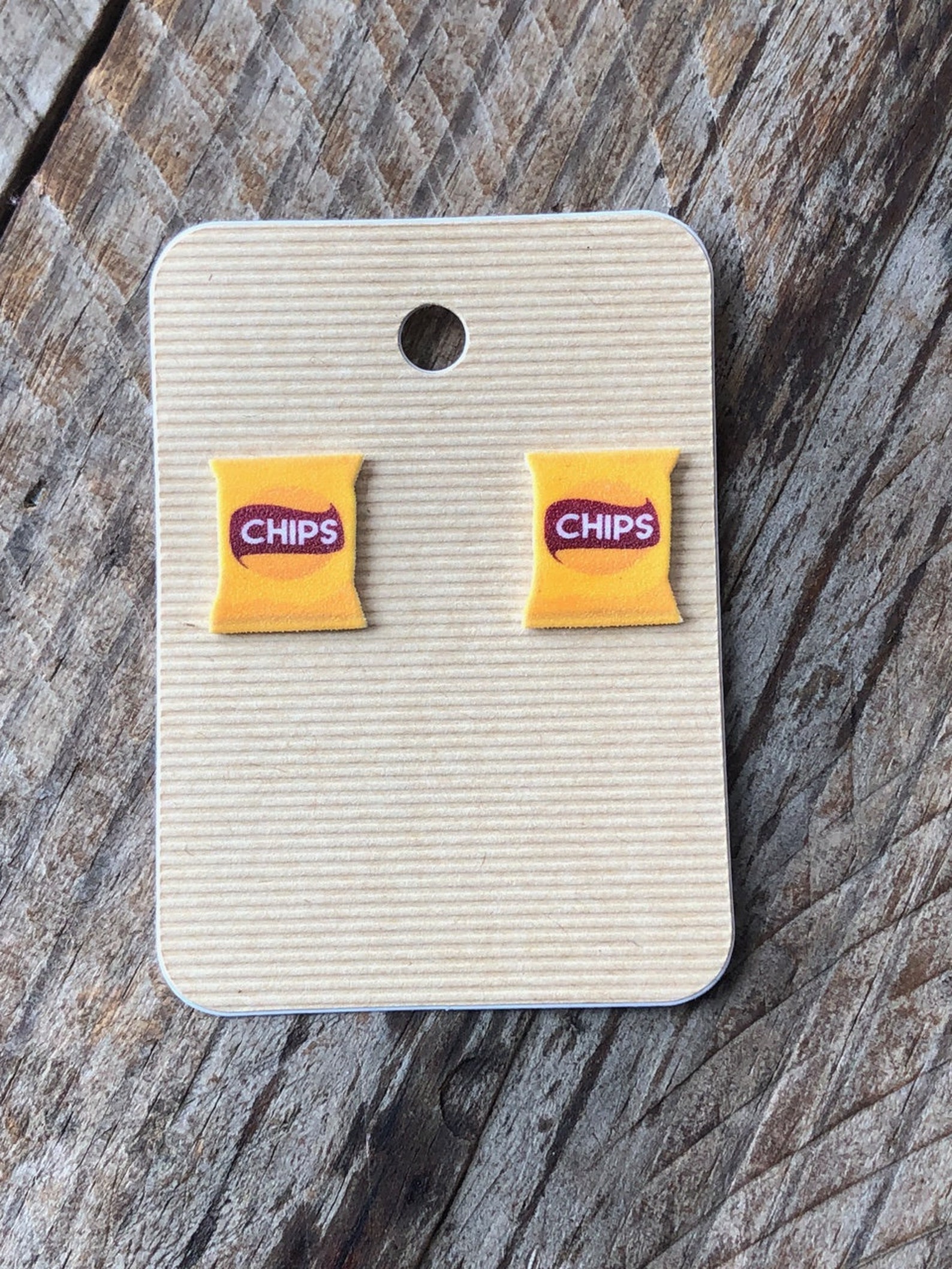 Chips Earrings Potato Chip Stud Earrings Funny Food College Etsy