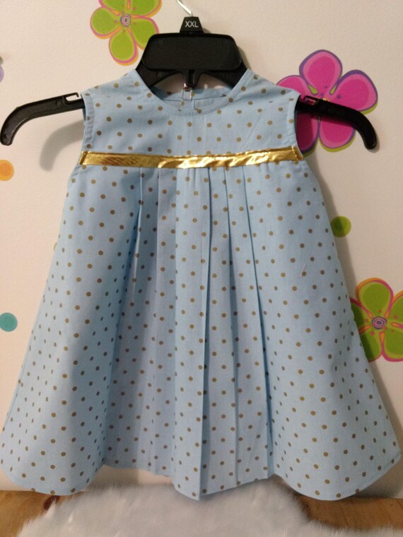 blue and golden dress